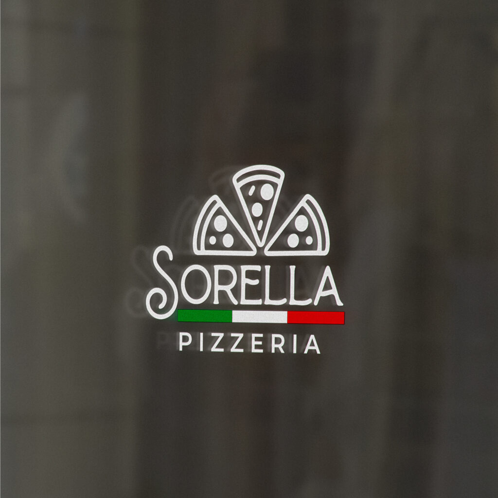 graphisme vitrophanie sorella pizzeria